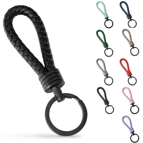 Leather keyring stainless - leather,
