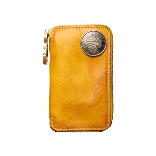Genuine leather zipper - leather, key