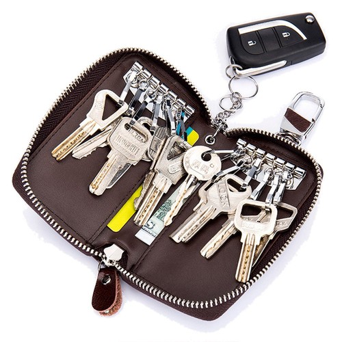 Large leather key case wallet - key,