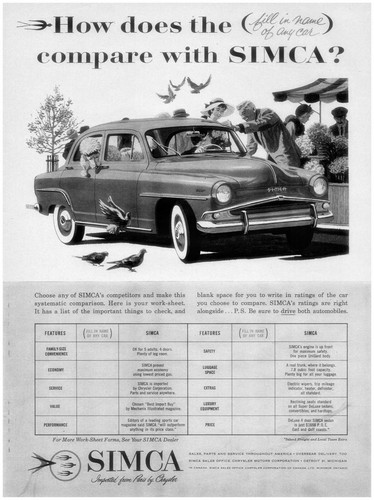 1959 simca chrysler vintage - chrysler,