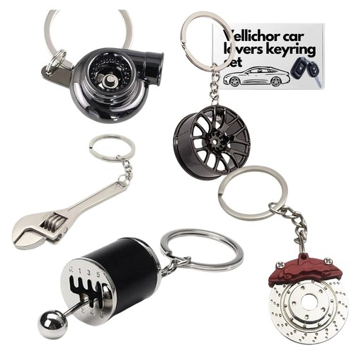 5pc car keychain set gear - set:,